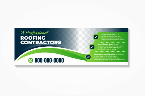A Professional Roofing Horizontal Banner for Modern Business Identity