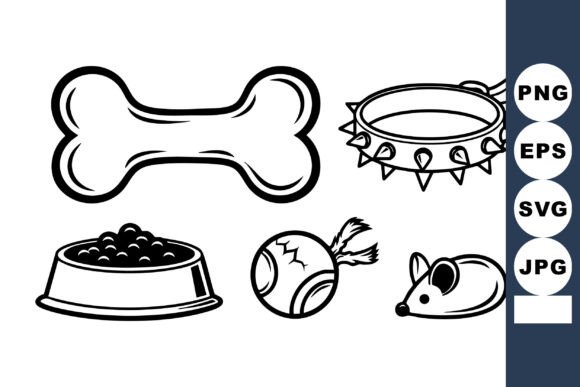 Bold Pet Supply Line Icons: A Playful Solution for Pet Shop Branding and More
