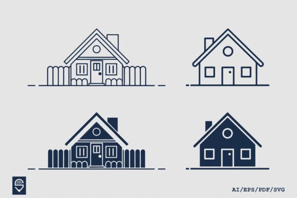 Cozy House Icon Set Minimal Bold Home