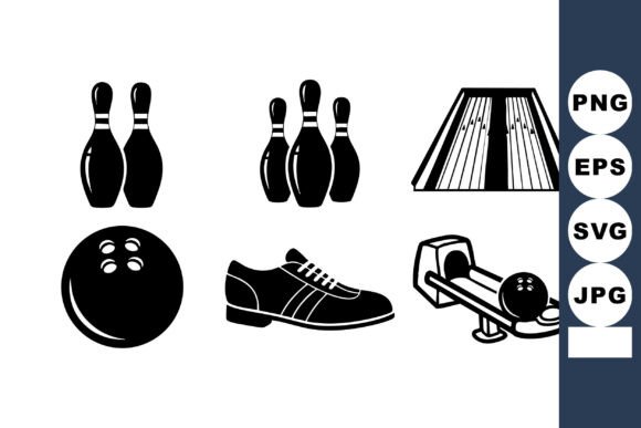 Minimal Flat Bowling Icon Set